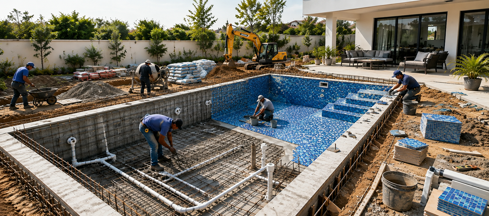 Swimming pool construction project