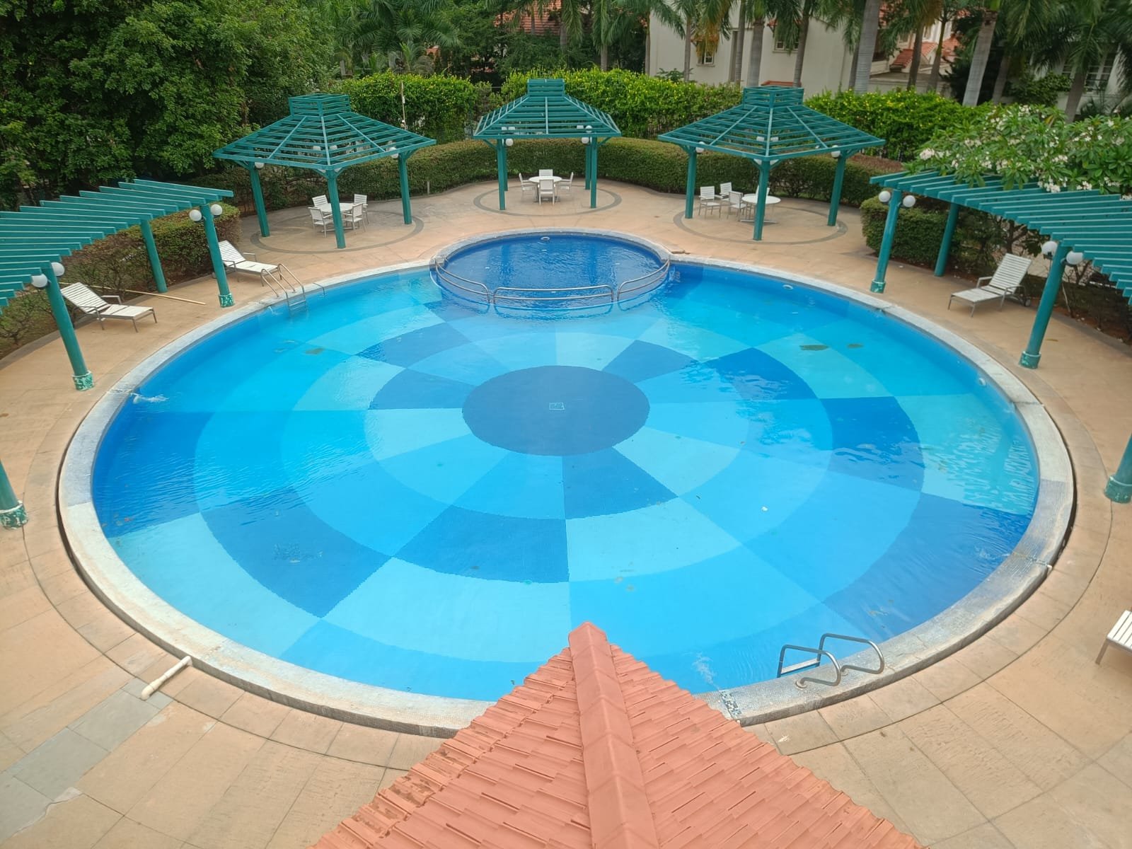 Circular resort swimming pool